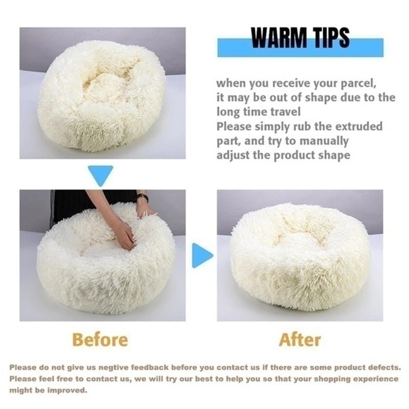 Dog Bed for Small to Large Dogs and Cats Donut Mand Accessories for Large Dogs Cats Plush Pet Bed for Dog XXL Round for Small Medium Animal Calming Relaxing - Longo Enterprises